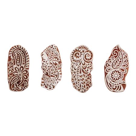 Set of 4 Piece New Mix Wooden Printing Block